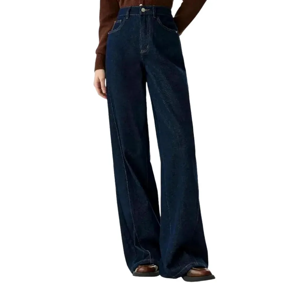 90s fashion dark flared women's jeans