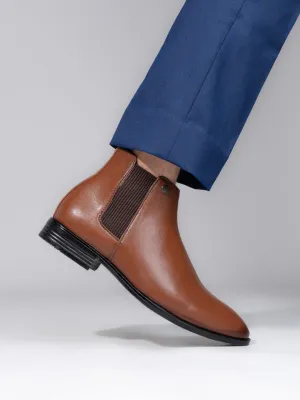 Alberto Torresi Synthetic Tan Chelsea Boots For Men
