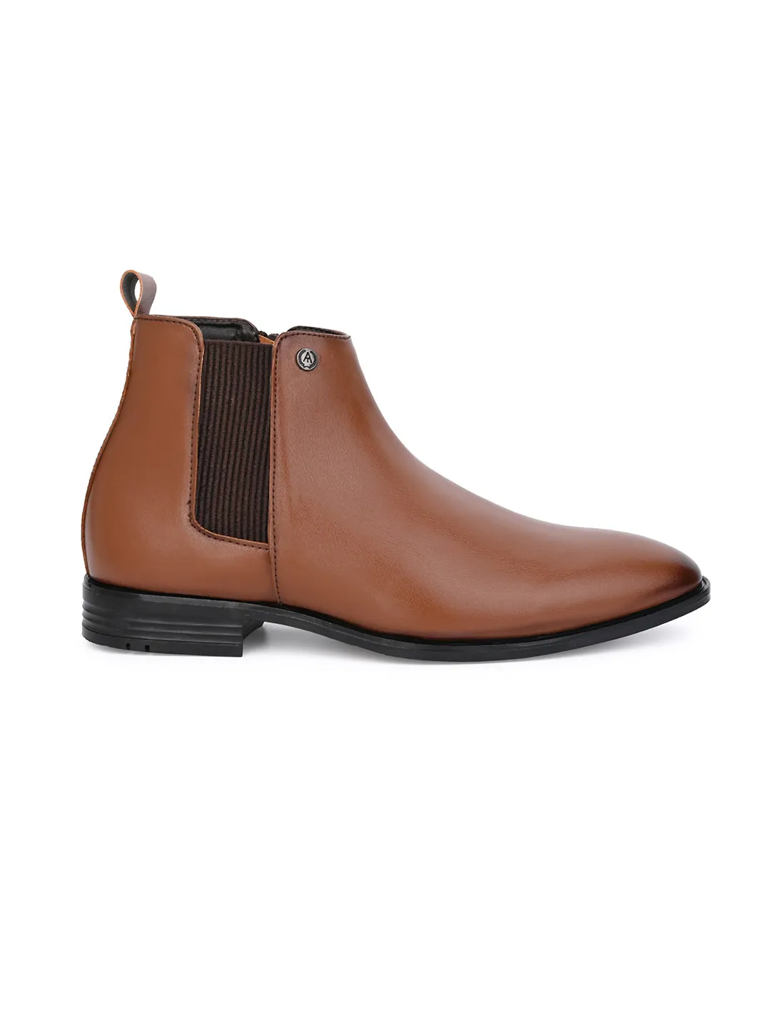 Alberto Torresi Synthetic Tan Chelsea Boots For Men