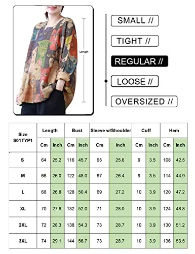 Beige Women Long Sleeve Jumpers Overd Graphic Knitted Sweater Crew Neck Loose Pullover Sweater Tops - Yesno