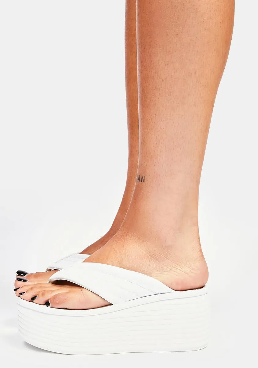 Bliss Knows It All Platform Flip Flops
