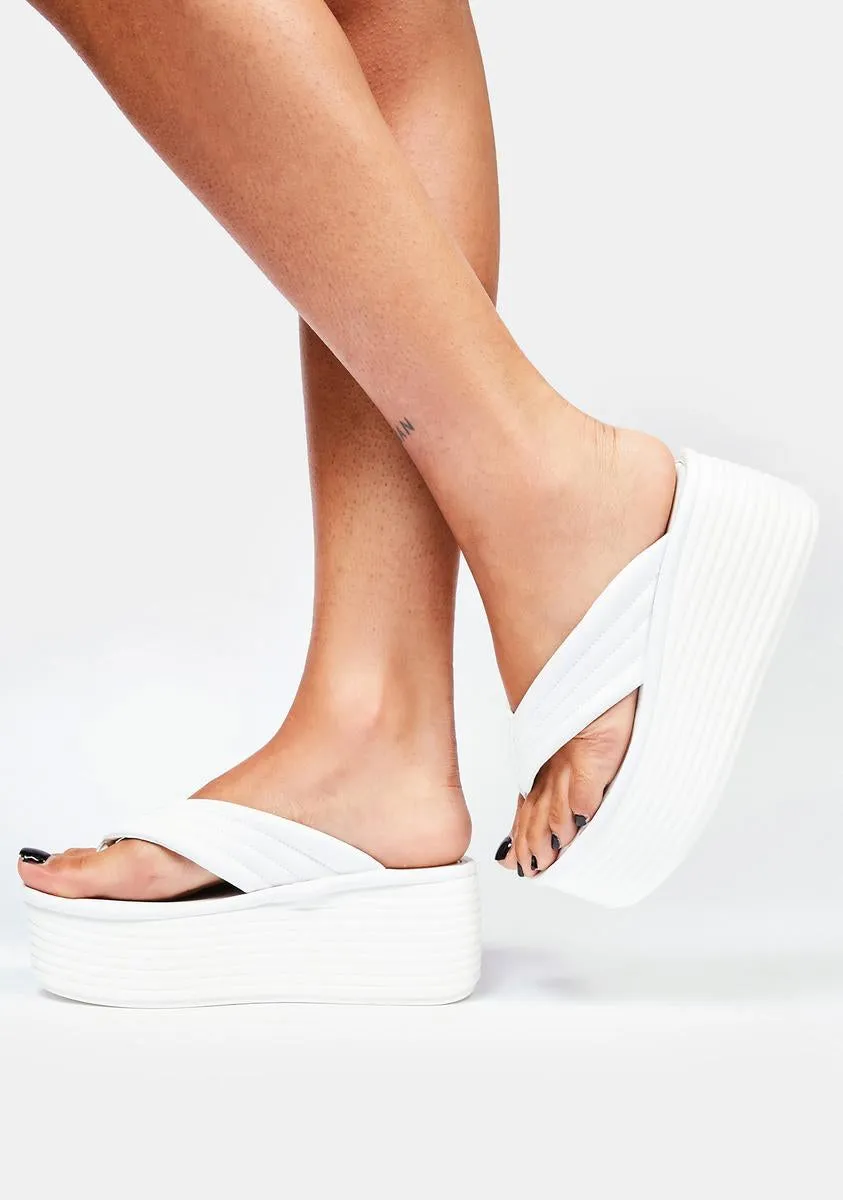 Bliss Knows It All Platform Flip Flops