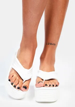 Bliss Knows It All Platform Flip Flops