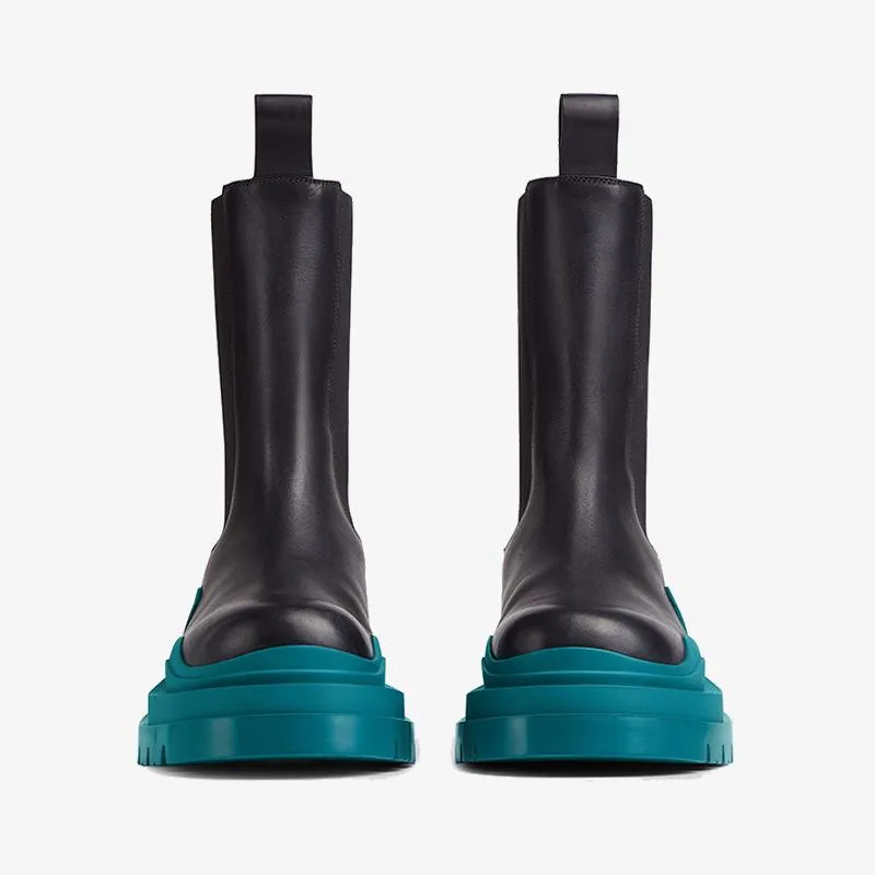 Blue/Green Chelsea Boots