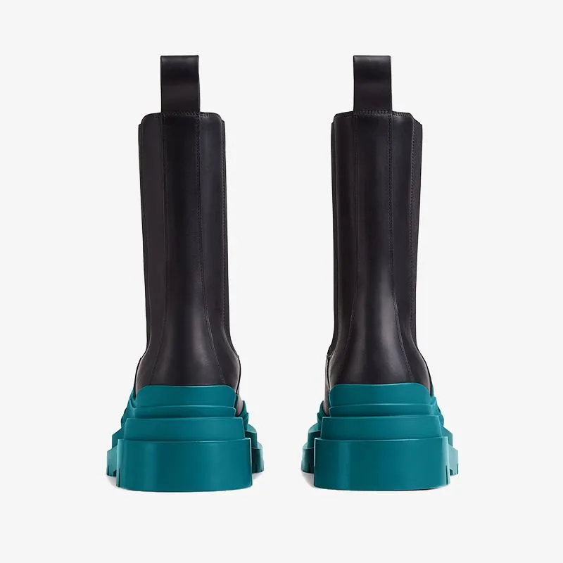 Blue/Green Chelsea Boots