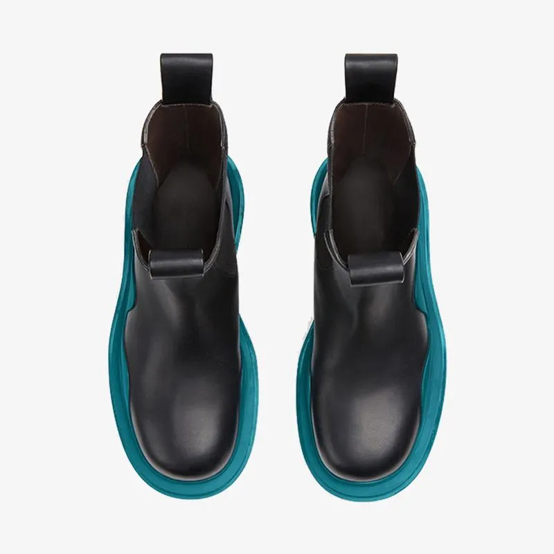 Blue/Green Chelsea Boots