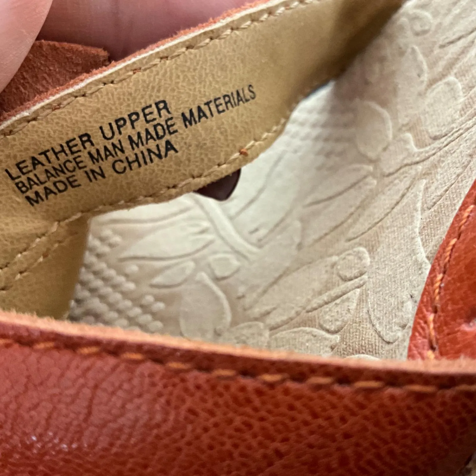 B.O.C Women's Platform Sandals Orange Leather Wedge Flower Sz 10 Pre-Owned