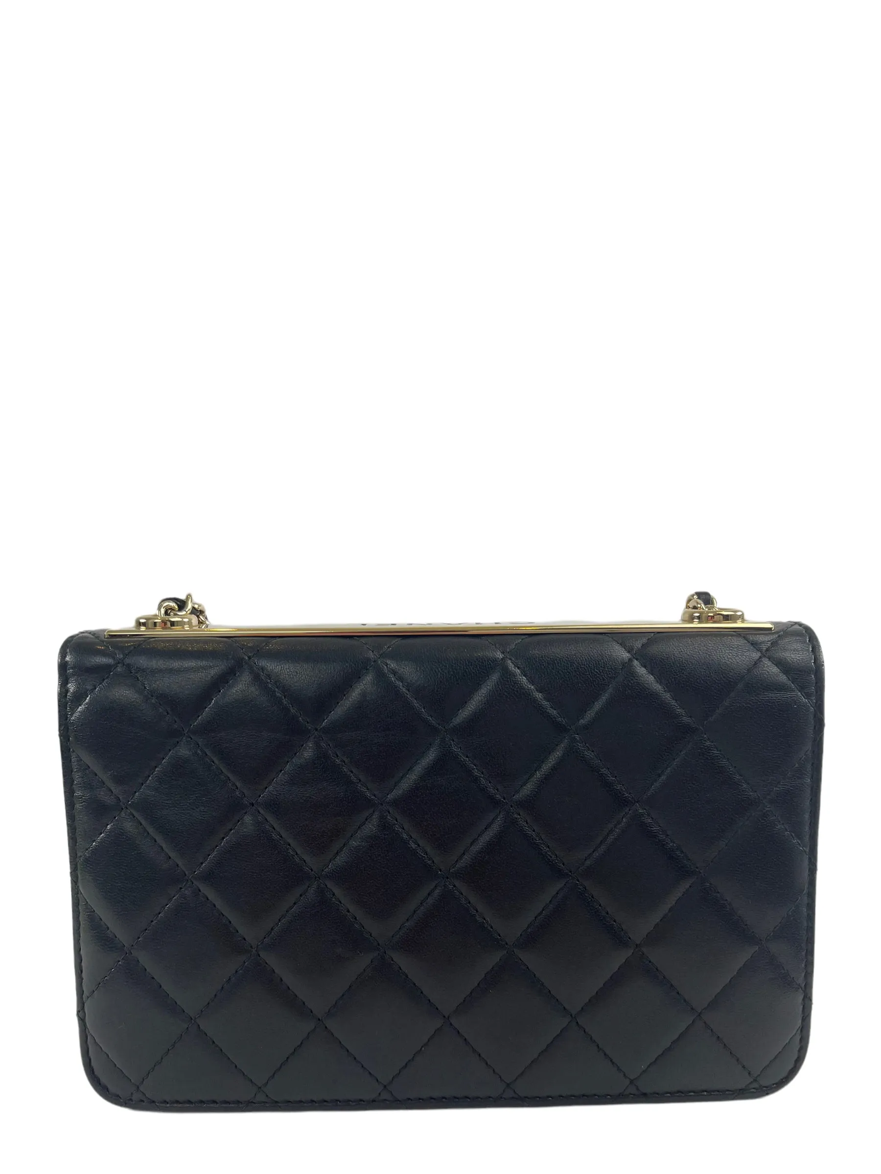 Chanel Black Lambskin Leather "Trendy" Wallet On Chain