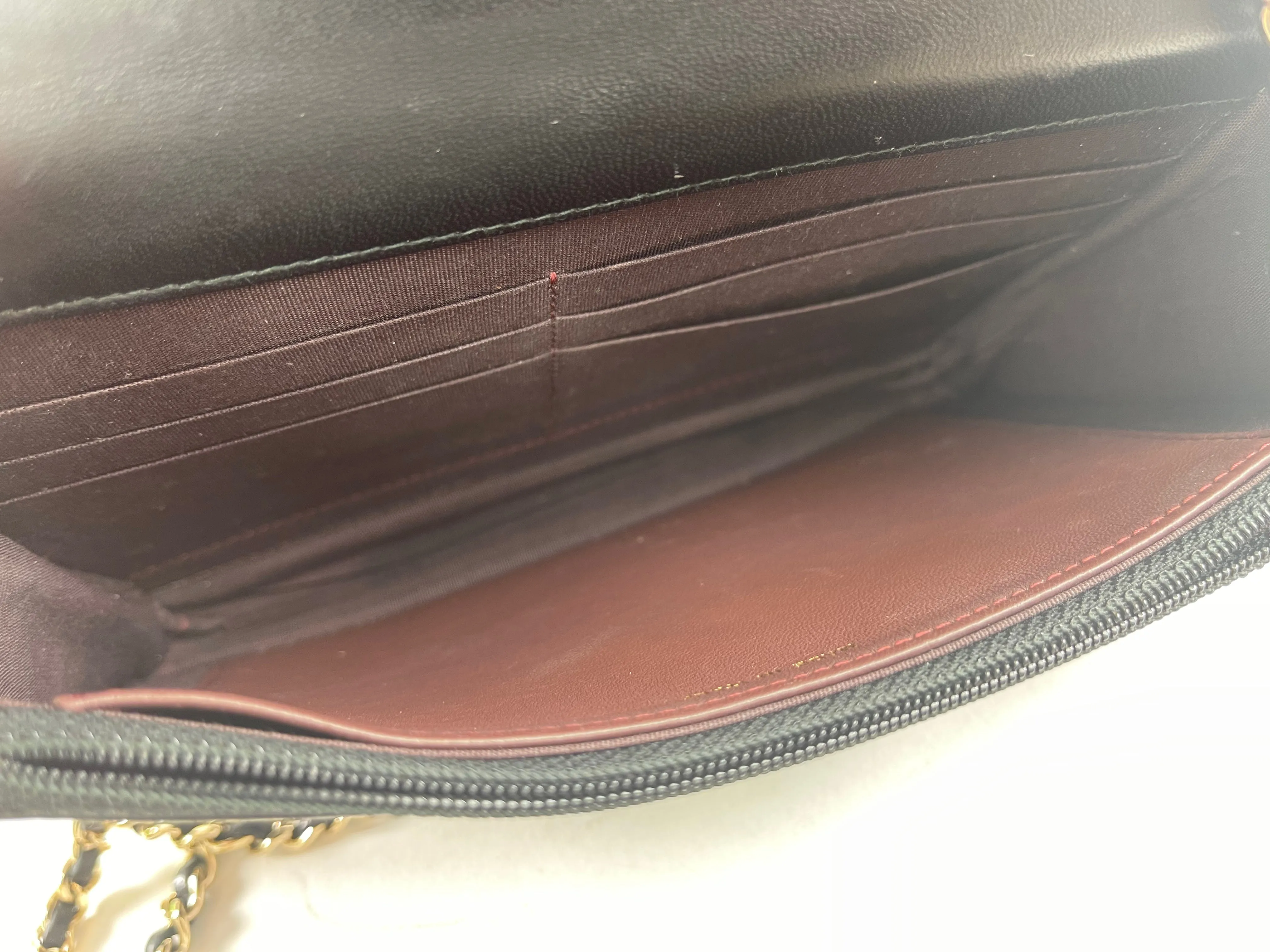 Chanel Black Lambskin Leather "Trendy" Wallet On Chain