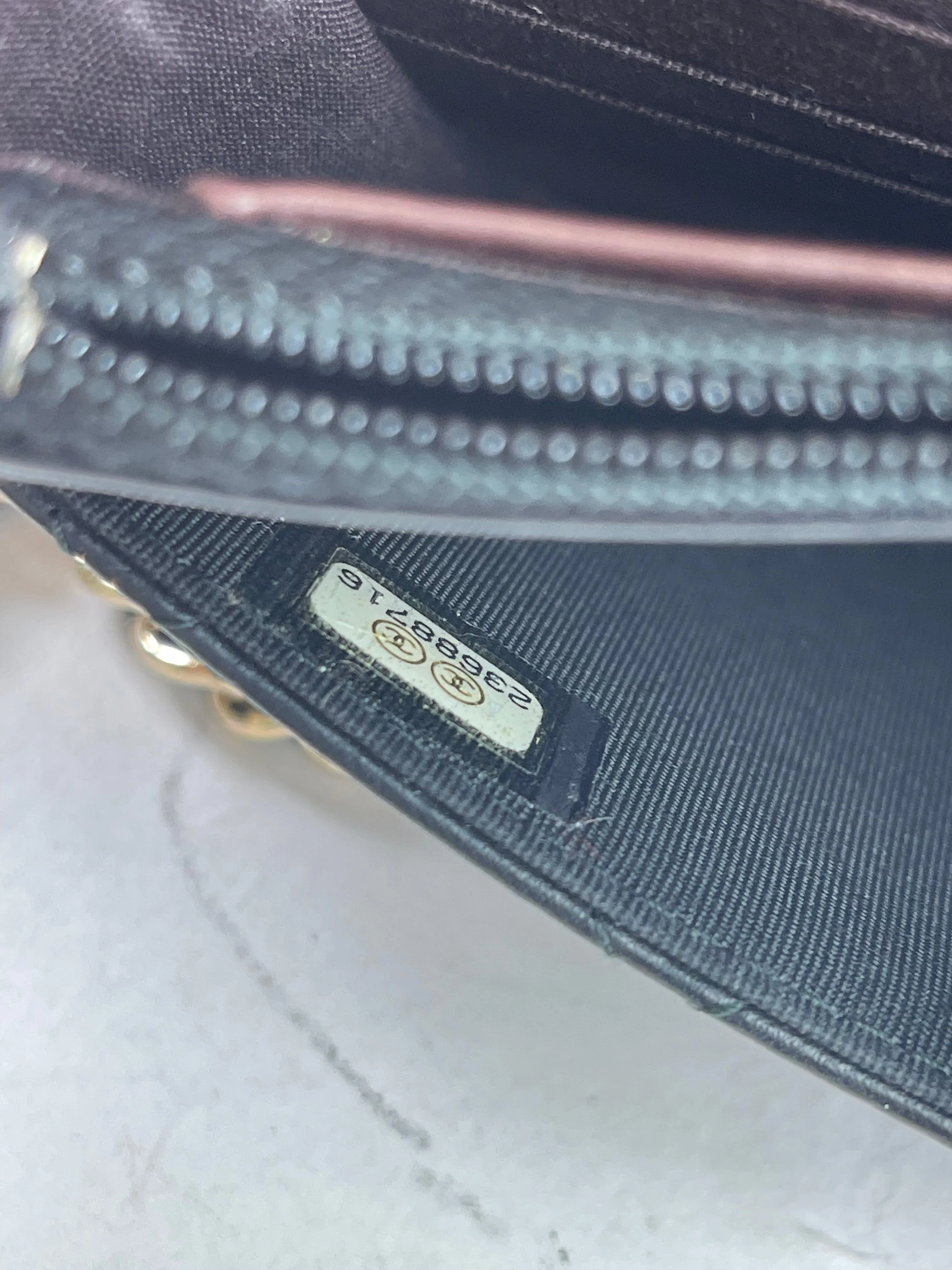 Chanel Black Lambskin Leather "Trendy" Wallet On Chain