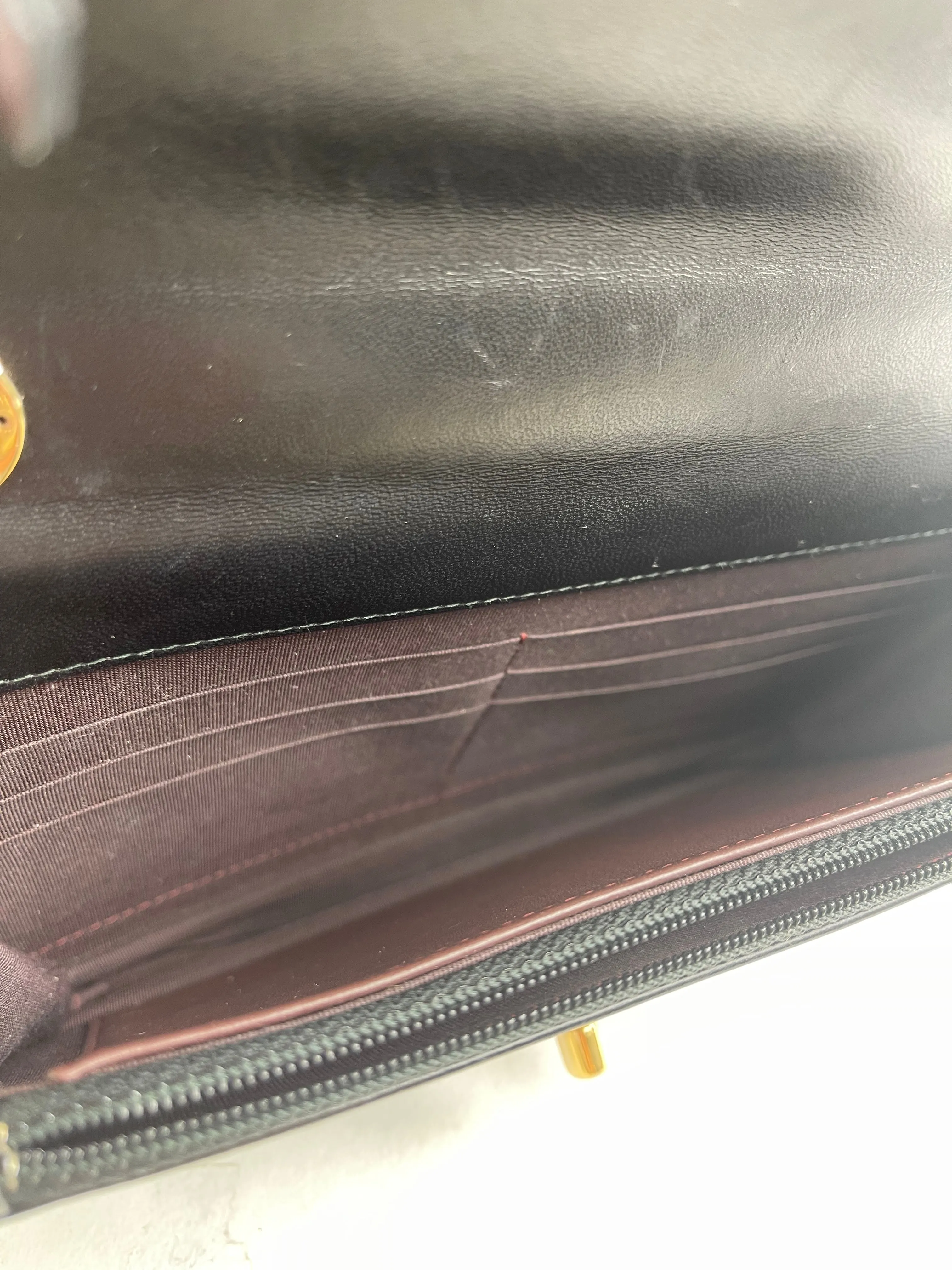 Chanel Black Lambskin Leather "Trendy" Wallet On Chain