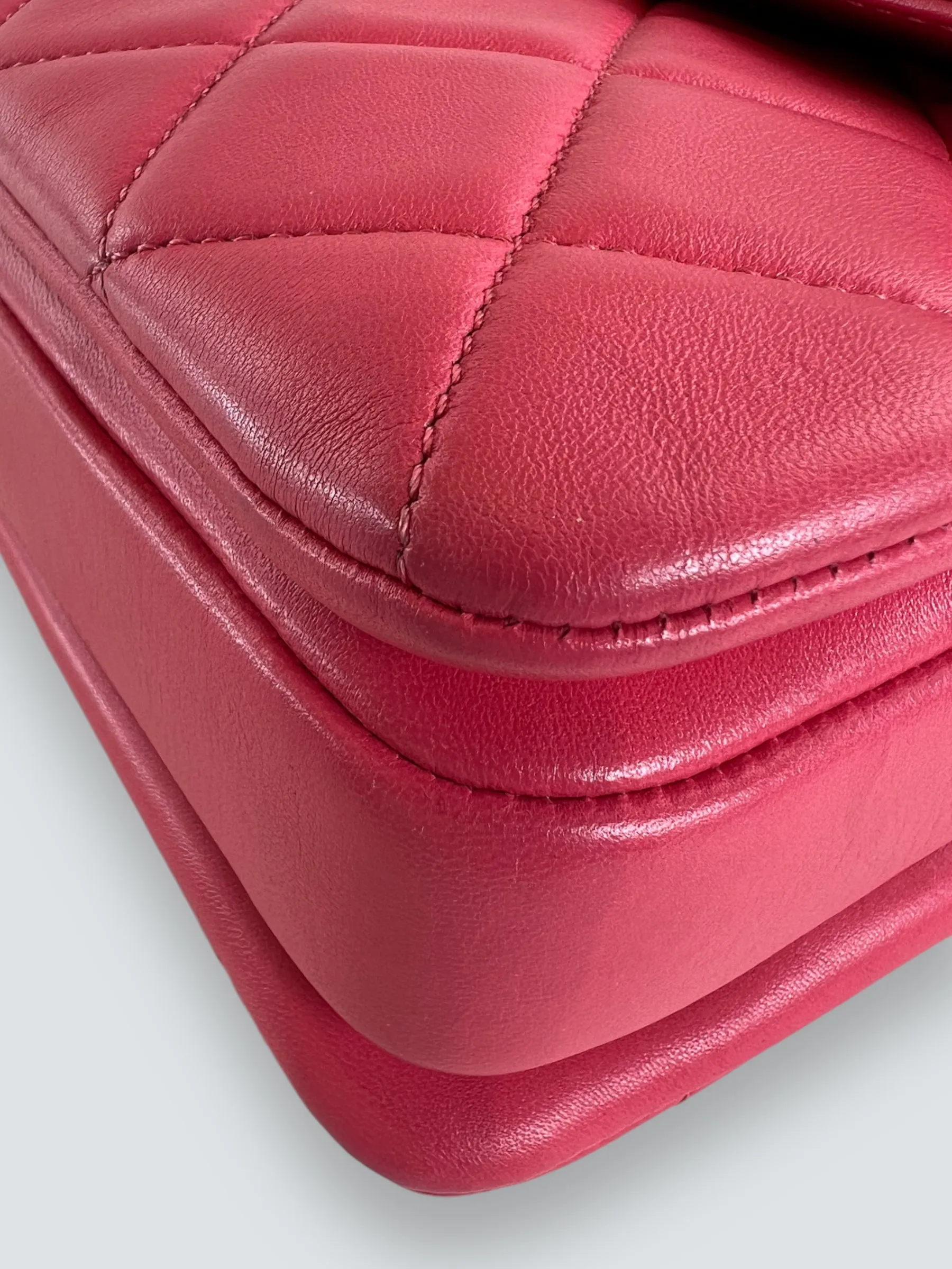 Chanel Pink Lambskin Leather Top Handle "Trendy"