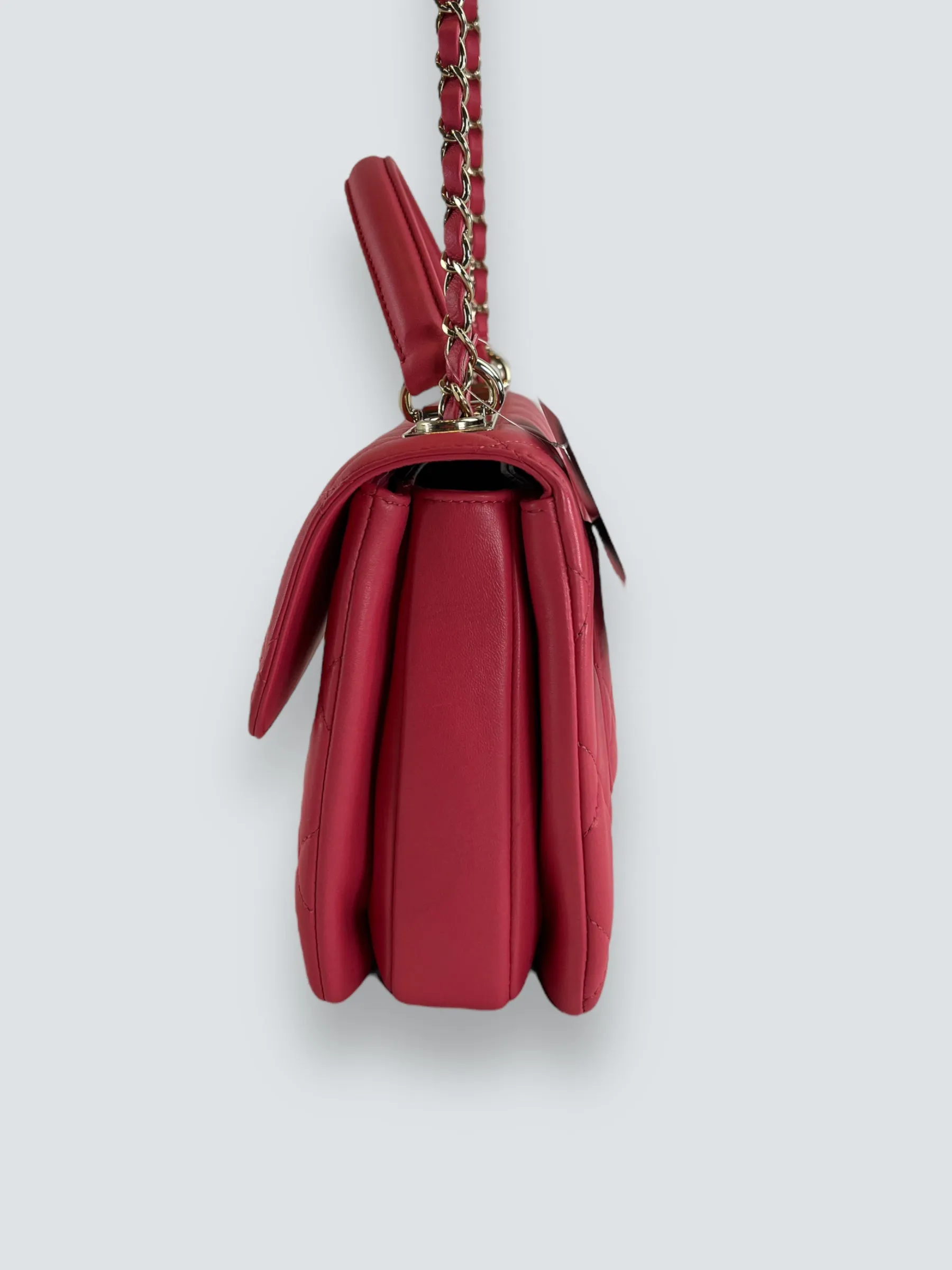 Chanel Pink Lambskin Leather Top Handle "Trendy"