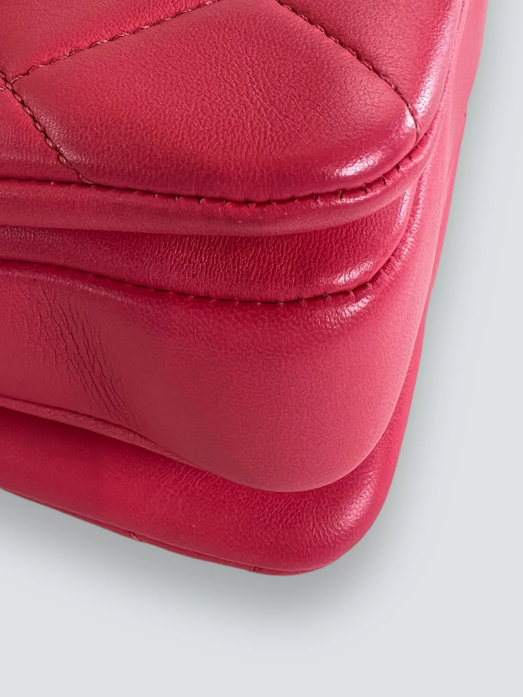 Chanel Pink Lambskin Leather Top Handle "Trendy"