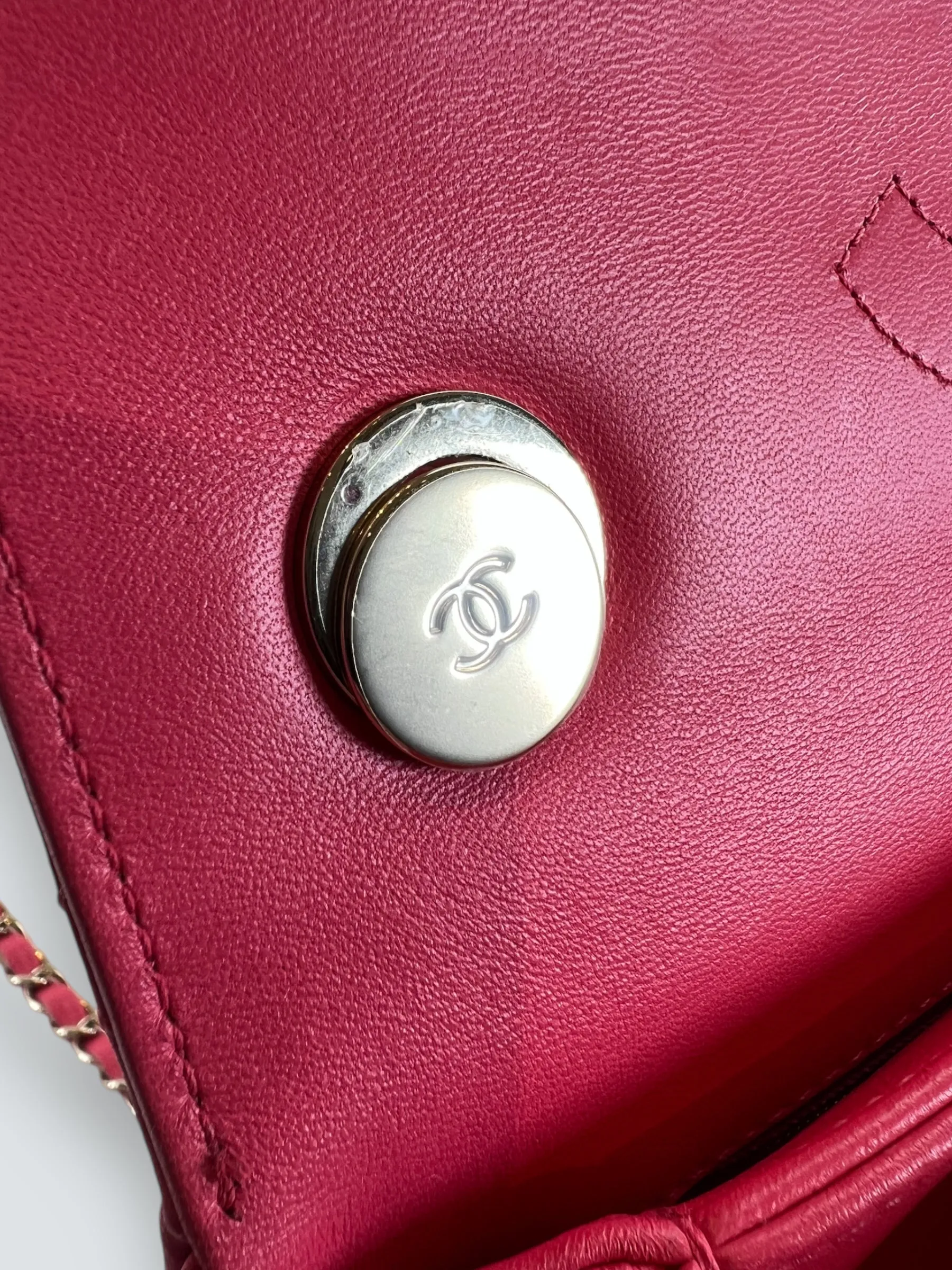 Chanel Pink Lambskin Leather Top Handle "Trendy"