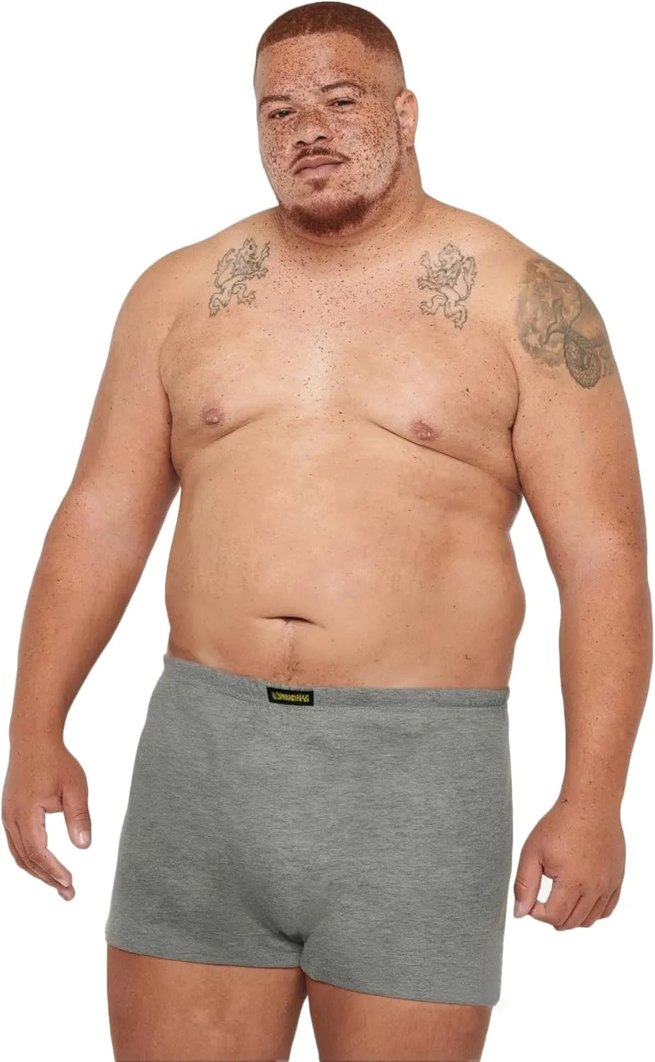 Cotton Men's Boxer Shorts Underwear,Plus Size Boxer Brief, Loose Fit Soft Stretchy Trunks 4 Pack,US L-5XL