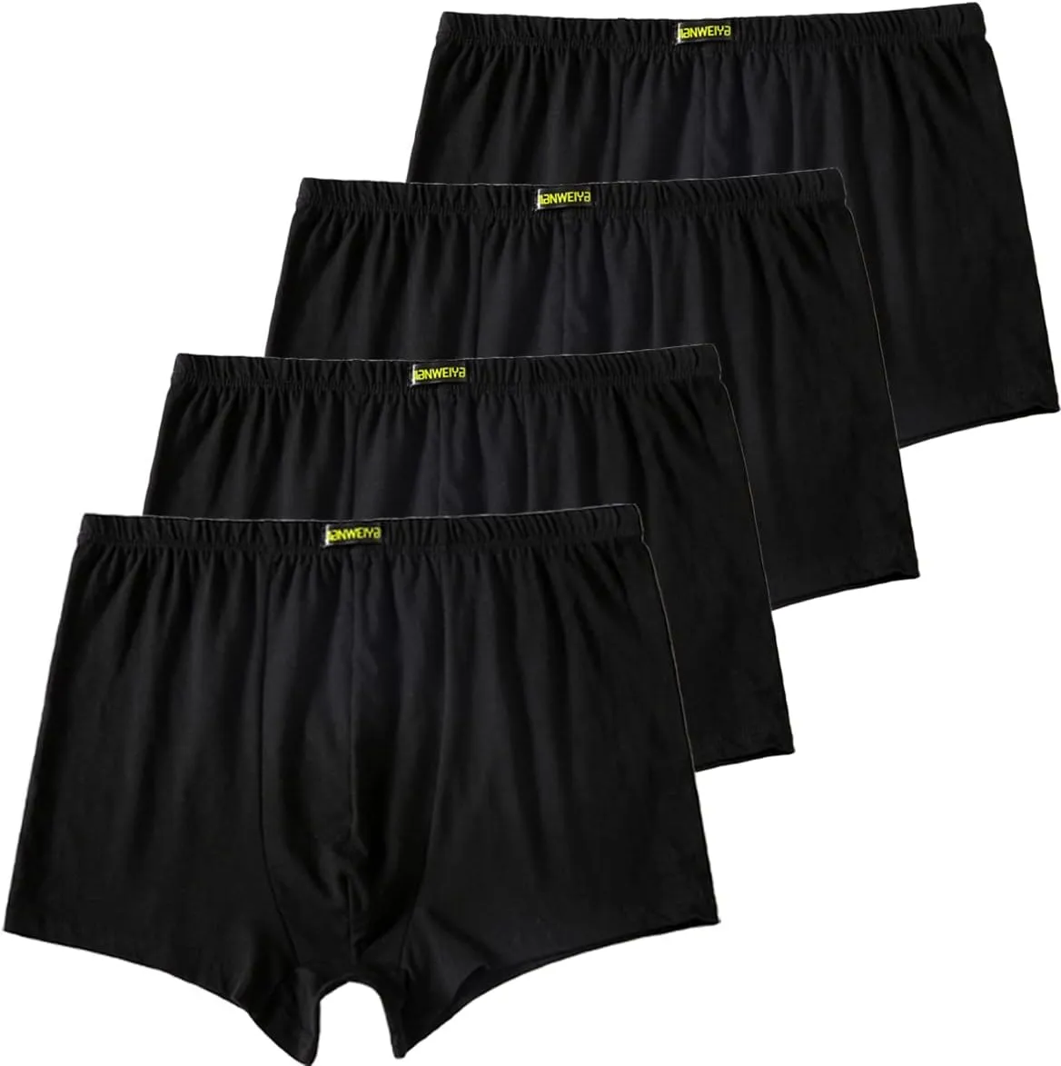 Cotton Men's Boxer Shorts Underwear,Plus Size Boxer Brief, Loose Fit Soft Stretchy Trunks 4 Pack,US L-5XL