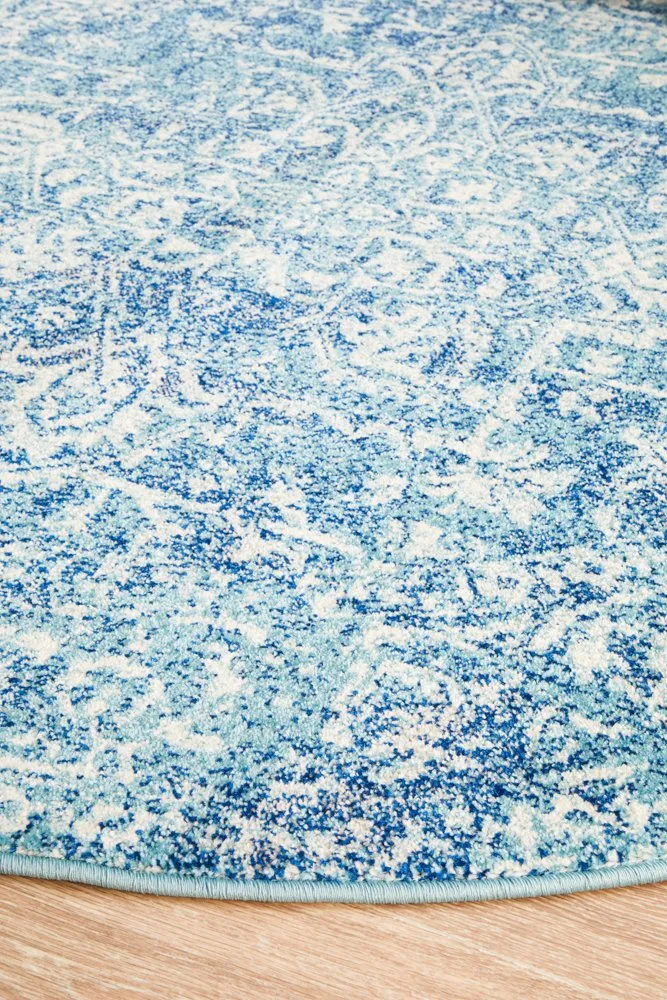 Evoke 253 Round Rug (Blue) by Rug Culture