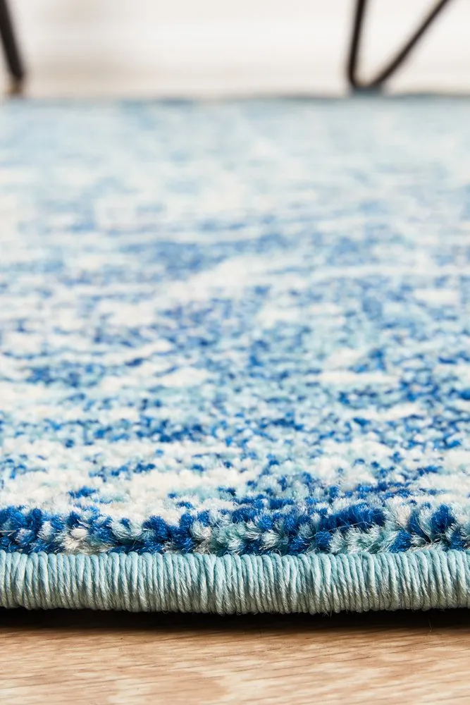 Evoke 253 Round Rug (Blue) by Rug Culture