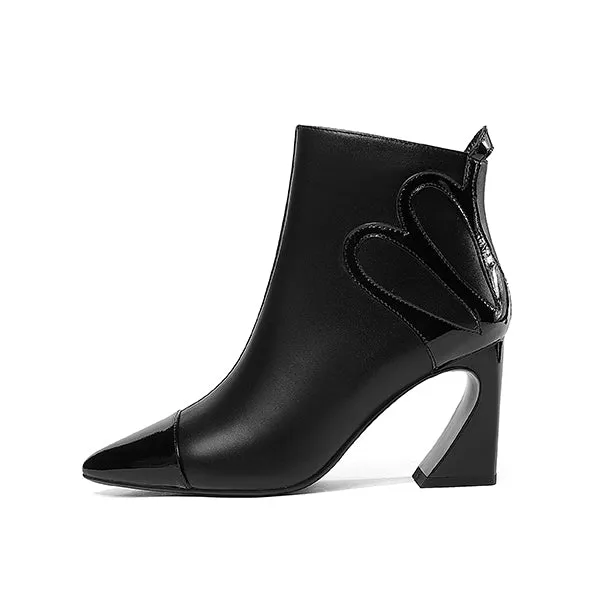 Fashion Design Boots Special Square Heel High Quality Genuine Leather Sexy Pointed Toe Shoes New Women's Boots