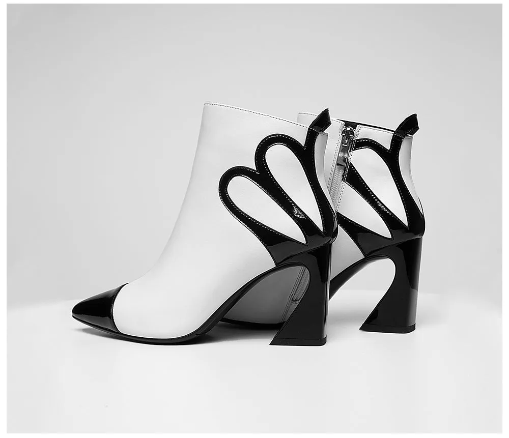 Fashion Design Boots Special Square Heel High Quality Genuine Leather Sexy Pointed Toe Shoes New Women's Boots