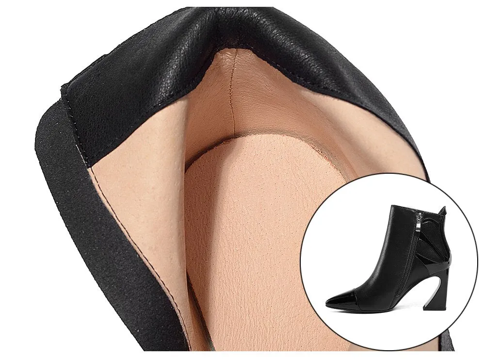 Fashion Design Boots Special Square Heel High Quality Genuine Leather Sexy Pointed Toe Shoes New Women's Boots