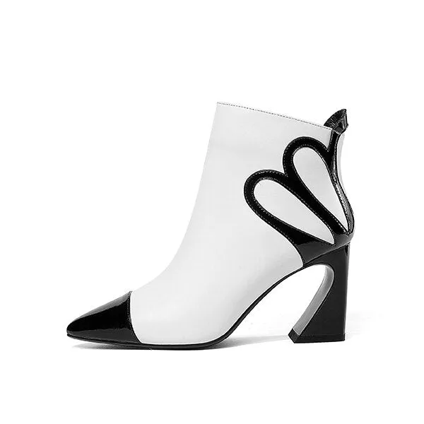 Fashion Design Boots Special Square Heel High Quality Genuine Leather Sexy Pointed Toe Shoes New Women's Boots