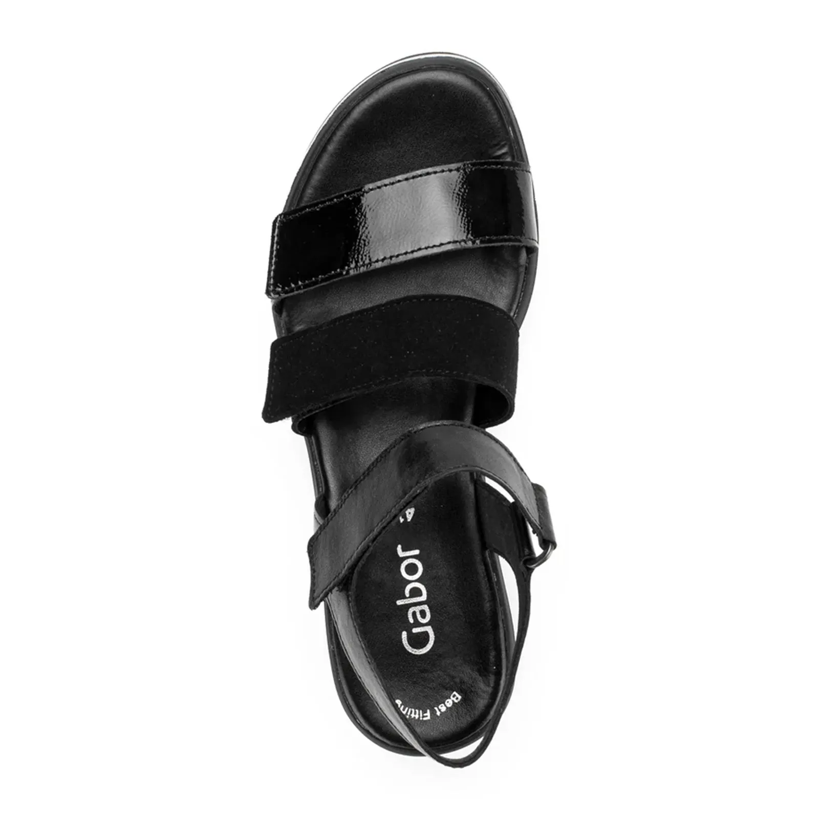 Gabor 44620-27 Platform Wedge Sandal (Women) - Schwarz Lack/Samtchevreau