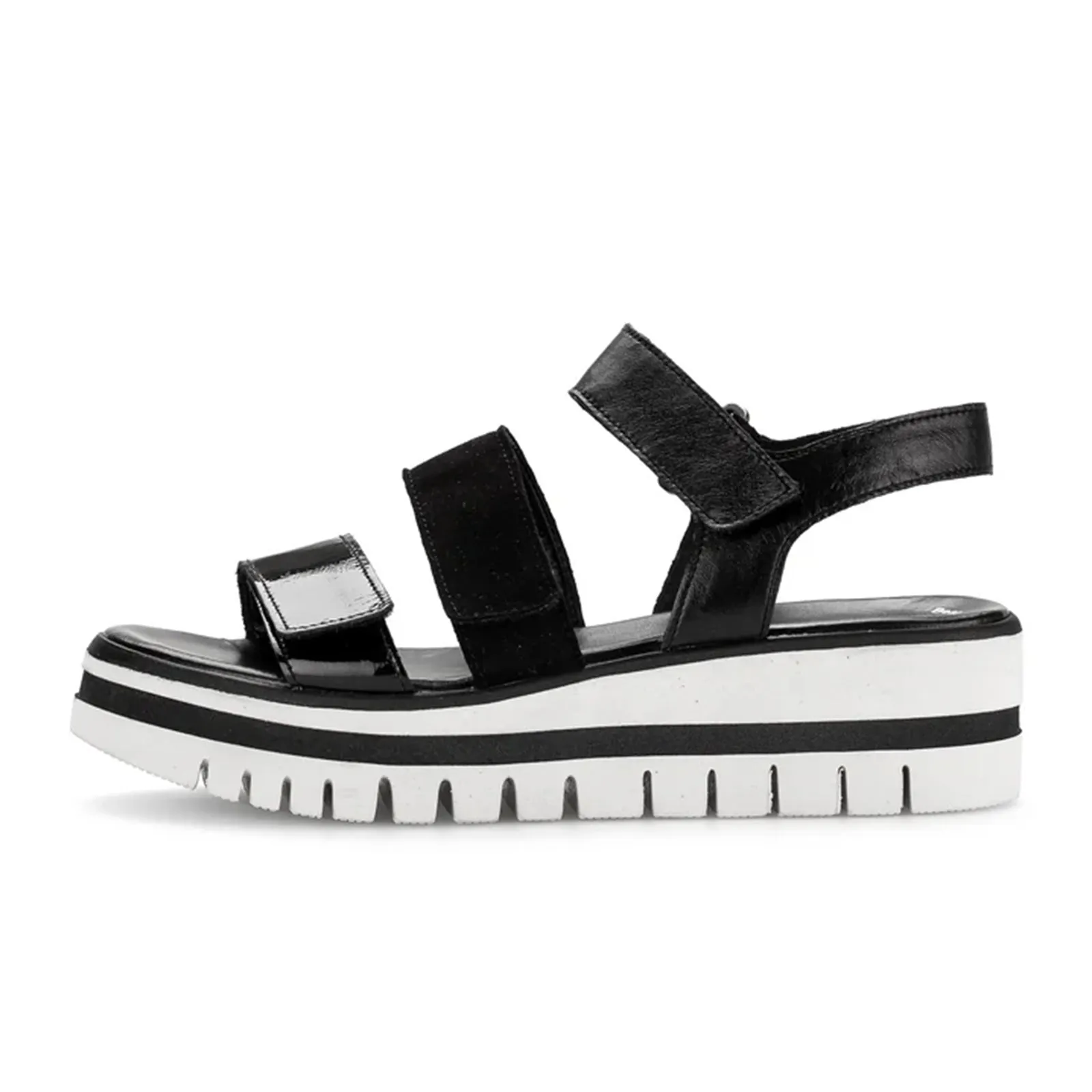 Gabor 44620-27 Platform Wedge Sandal (Women) - Schwarz Lack/Samtchevreau
