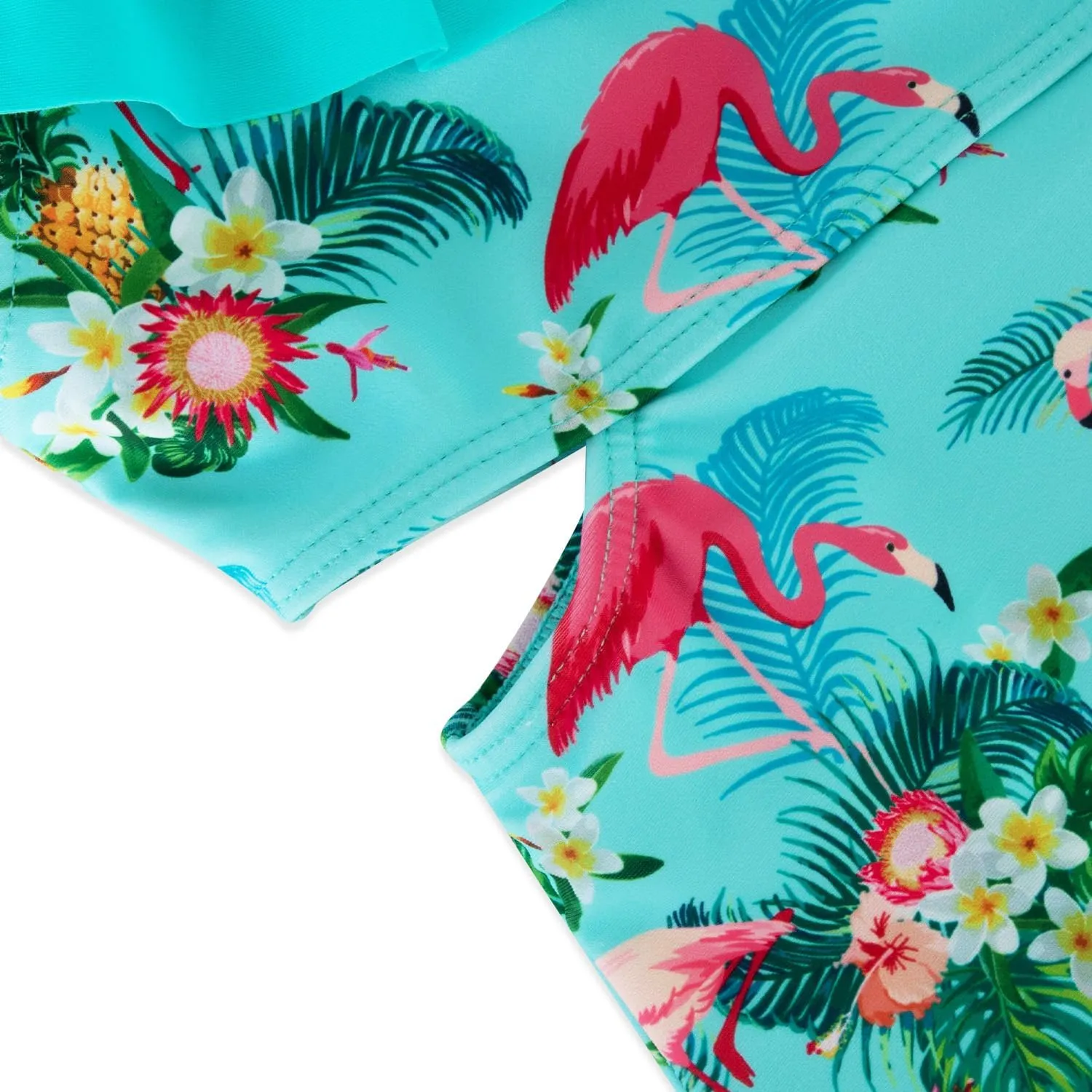 Girls One Piece Swimsuits Cutout Ruffle Bathing Suit Quick Dry Beach Swimwear with Adjustable Strap 5-14 Years