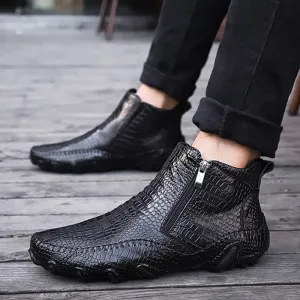 Hnzxzm Genuine Leather Shoes Men Chelsea Boots Autumn Early Winter Ankle Boots Casual Cow Leather Male Shoes Black Footwear A1265