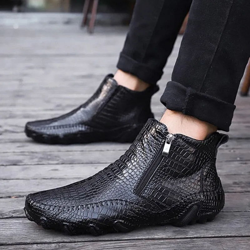 Hnzxzm Genuine Leather Shoes Men Chelsea Boots Autumn Early Winter Ankle Boots Casual Cow Leather Male Shoes Black Footwear A1265