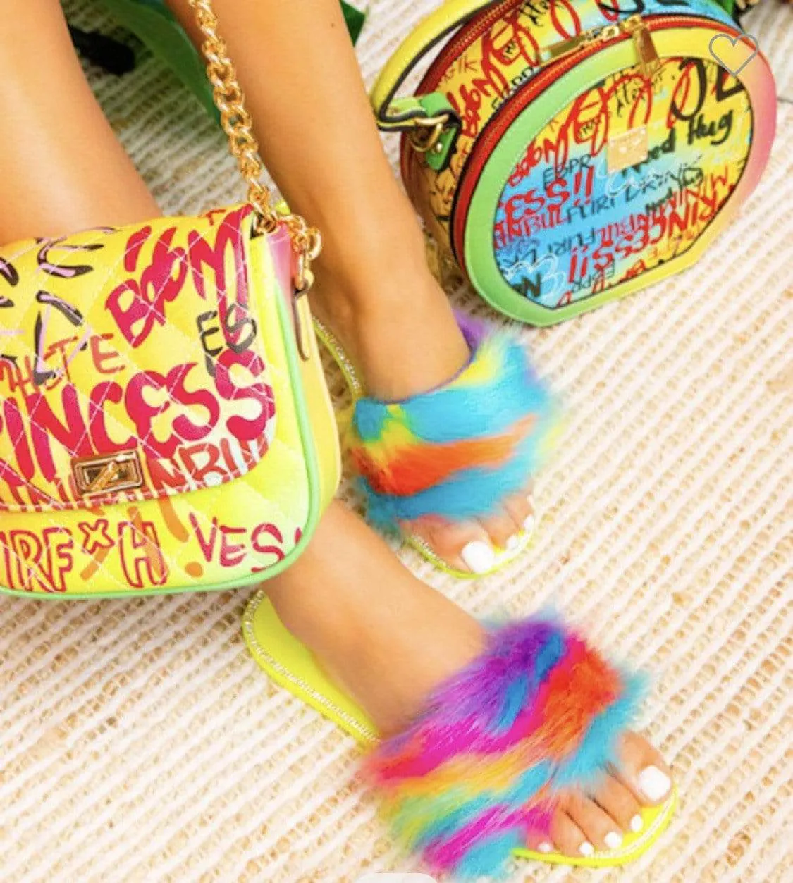 Jelly Yellow Fur Sandals