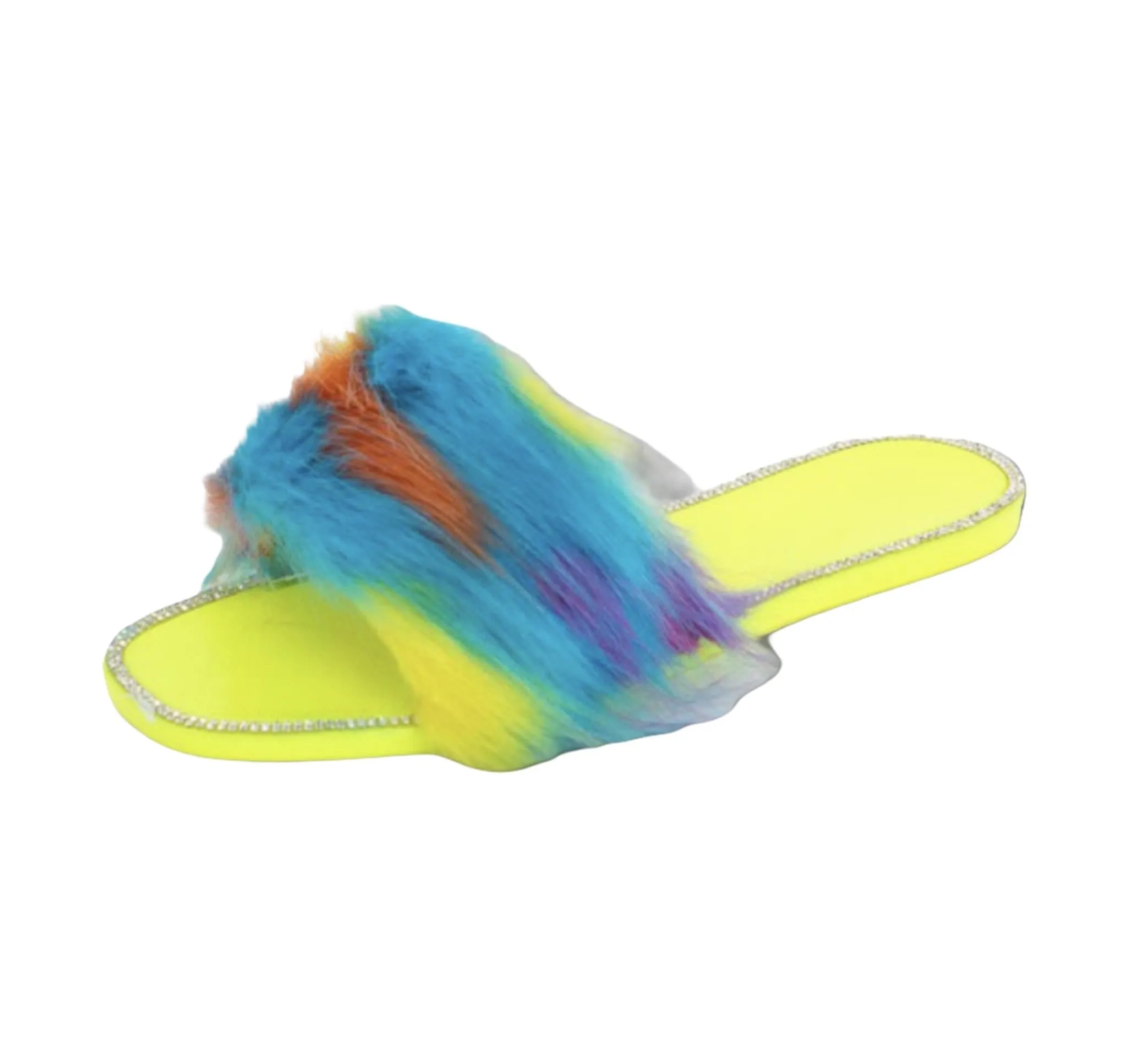 Jelly Yellow Fur Sandals