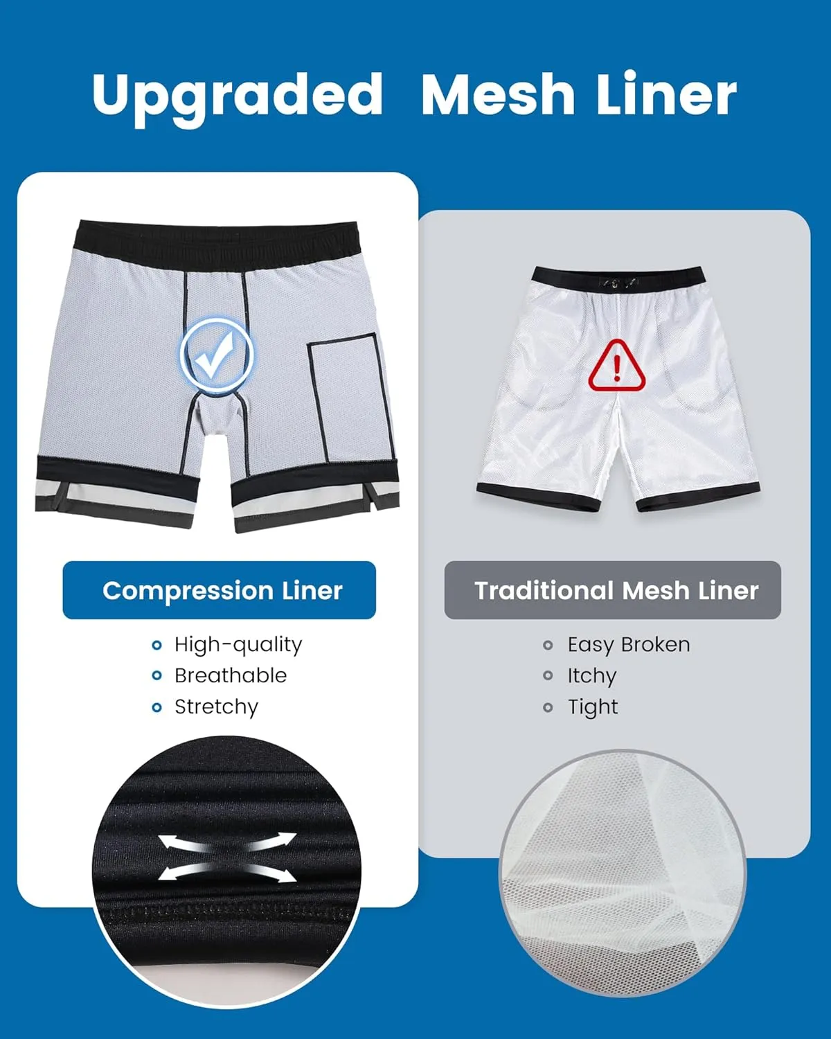 maamgic Mens Swim Trunks with Compression Liner 7 Inch Inseam Mens Bathing Suit Quick Dry Swimming Trunks Swimsuit