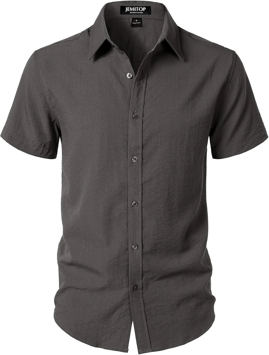 Men's Stretch Textured Short Sleeve Button Down Shirts Summer Casual Beach Wedding Vacation Shirt