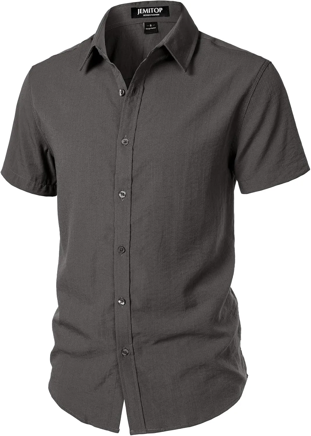 Men's Stretch Textured Short Sleeve Button Down Shirts Summer Casual Beach Wedding Vacation Shirt