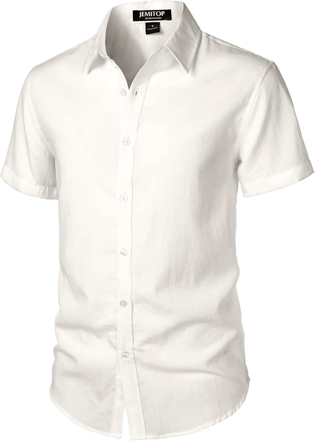 Men's Stretch Textured Short Sleeve Button Down Shirts Summer Casual Beach Wedding Vacation Shirt