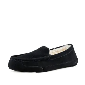 Men's Suede Moccasin-style Slippers - Toasty Black
