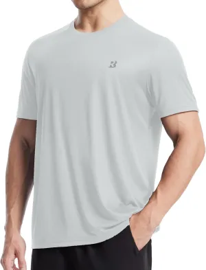 Roadbox Men's Workout Shirts Short Sleeve, Quick Dry Athletic Running T-Shirt, UPF 50  UV Sun Protection Sports Gym Tee Tops