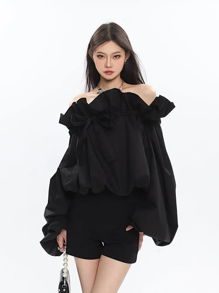 Ruffle Off Shoulder Crop Top