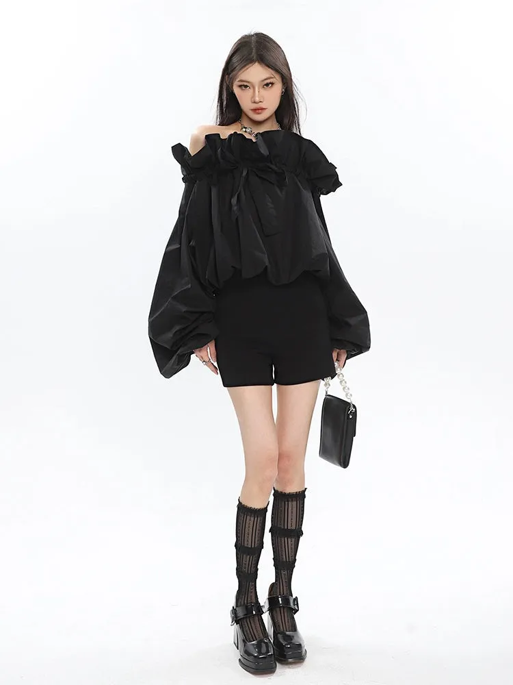 Ruffle Off Shoulder Crop Top