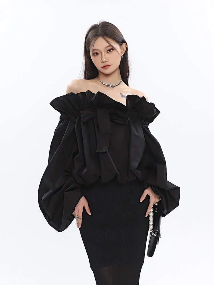 Ruffle Off Shoulder Crop Top
