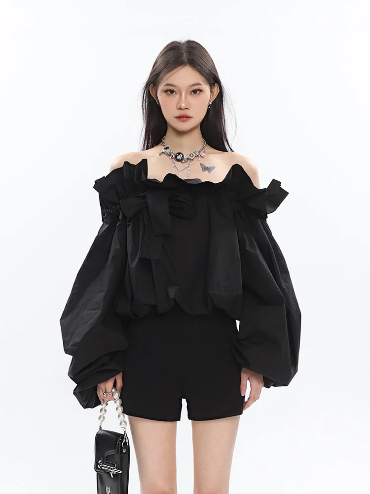 Ruffle Off Shoulder Crop Top