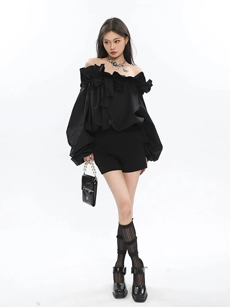 Ruffle Off Shoulder Crop Top
