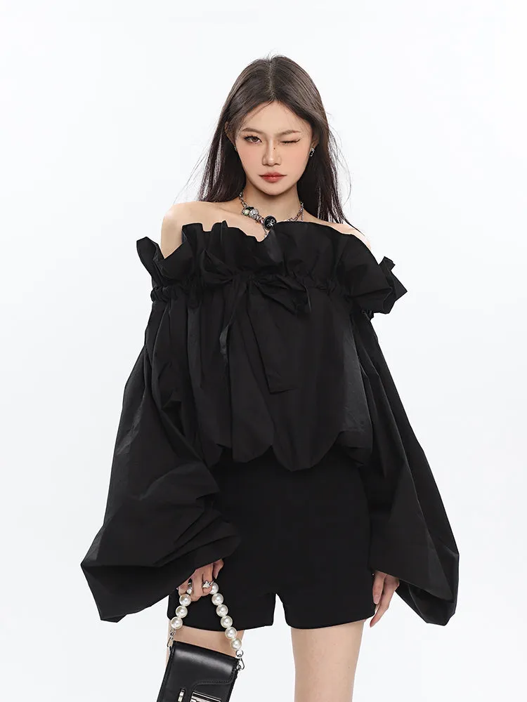 Ruffle Off Shoulder Crop Top
