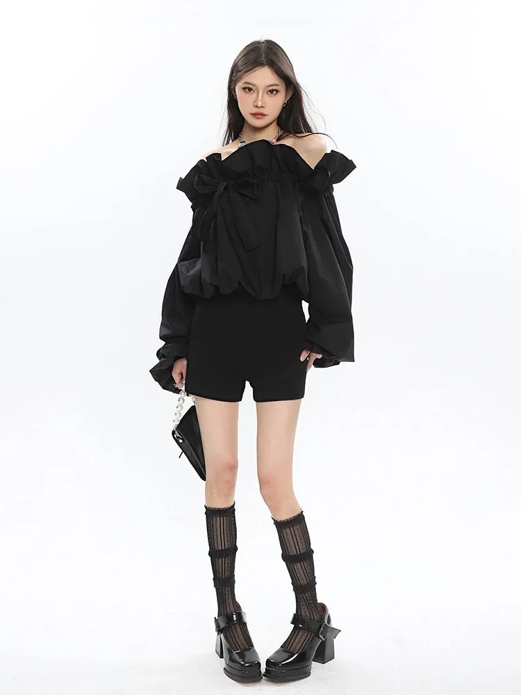 Ruffle Off Shoulder Crop Top