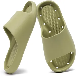 Shower Shoes for Women and Men Massage Slide Sandals Soft Cushioned Anti-Slip Pool Slides Comfort Quick Drying with Drain Holes Bathroom Slippers