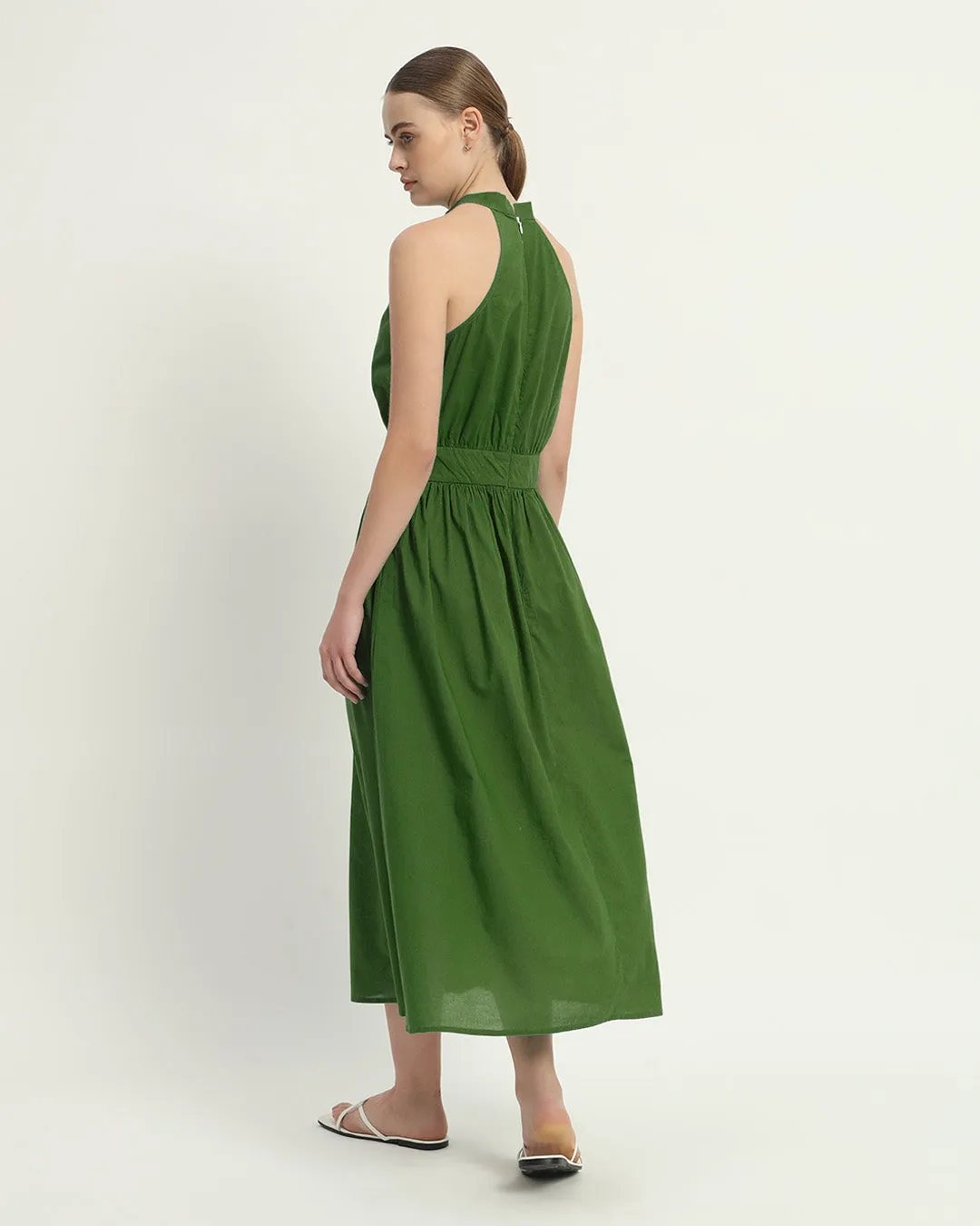 The Massena Emerald Cotton Dress