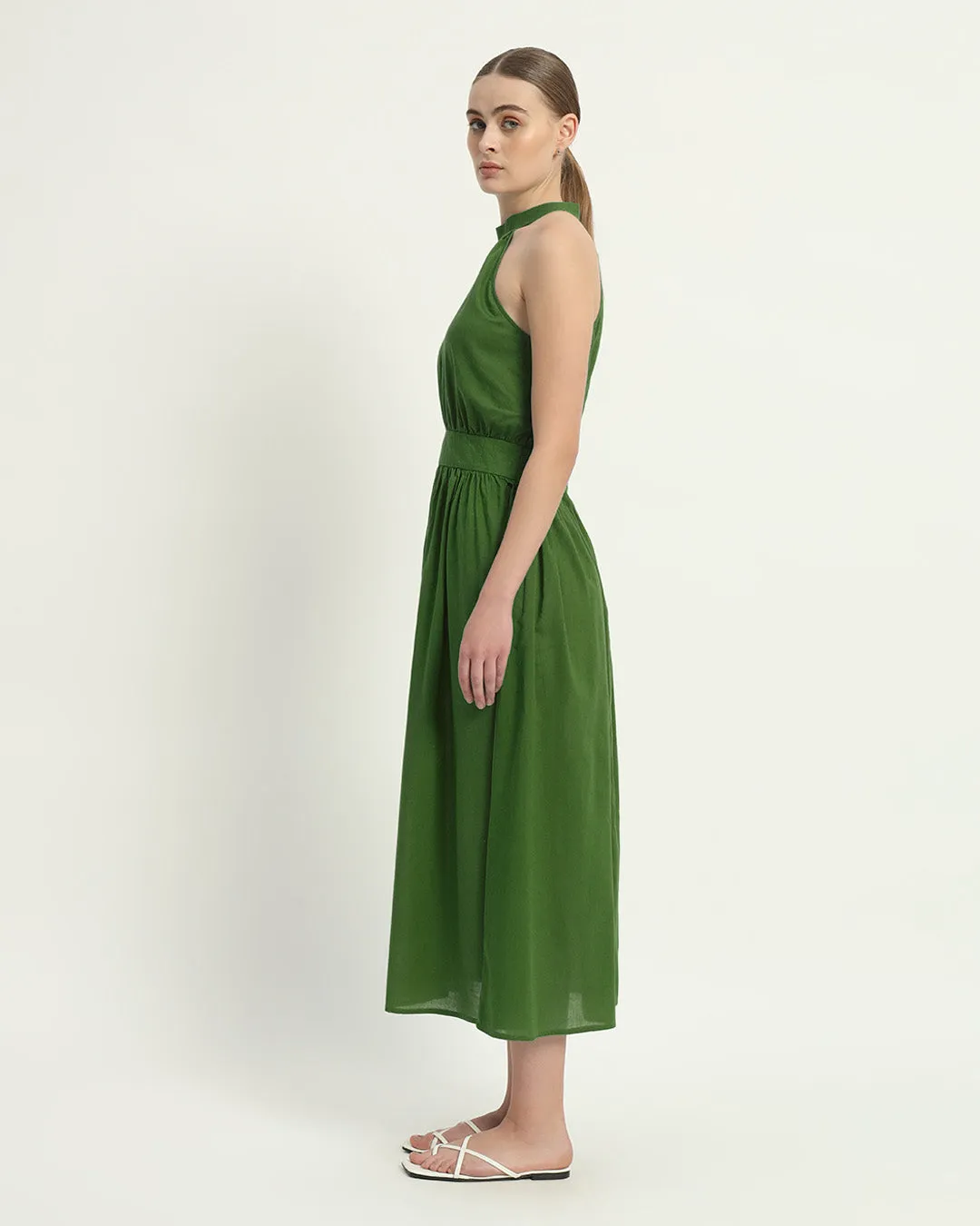 The Massena Emerald Cotton Dress